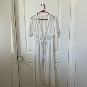 White maxi dress beach cover up